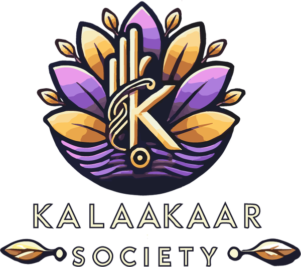 Kalaakaar Society logo — a golden lotus with a sitar and the letter K